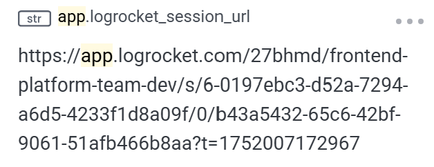 LogRocket session URL