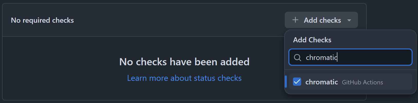 Add a required status check for the "chromatic" job